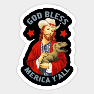 GOD BLESS MERICA Y'ALL Sticker